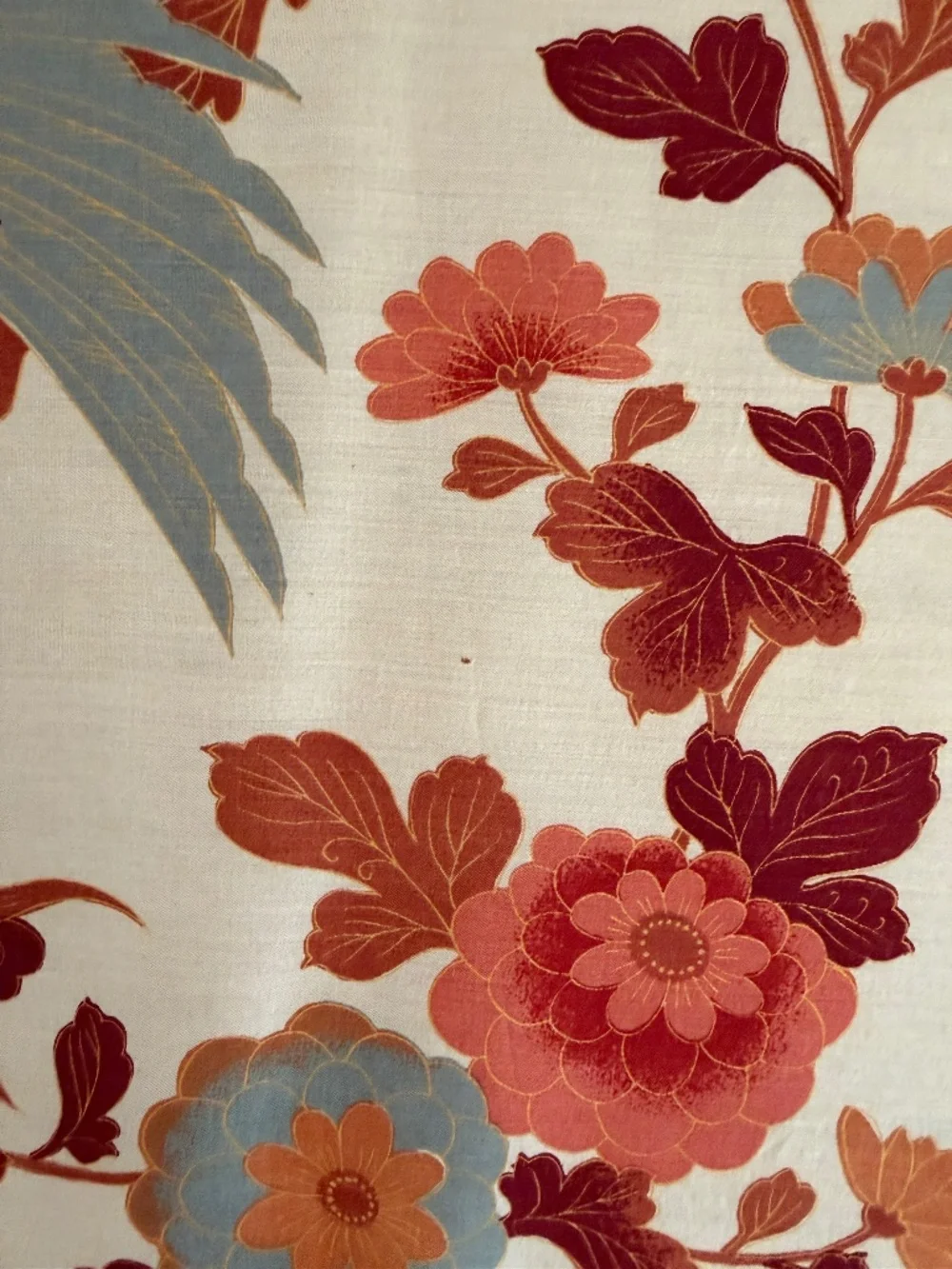 Vintage Made in Japan 100% Silk Scarf Bird Rust Orange Colors 30
